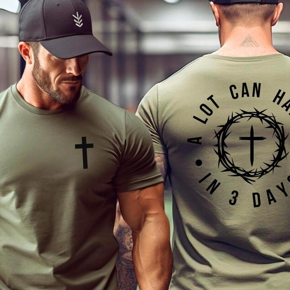 Christian Easter T-Shirt, Men Easter Tee, Unisex Religious 2 Sided